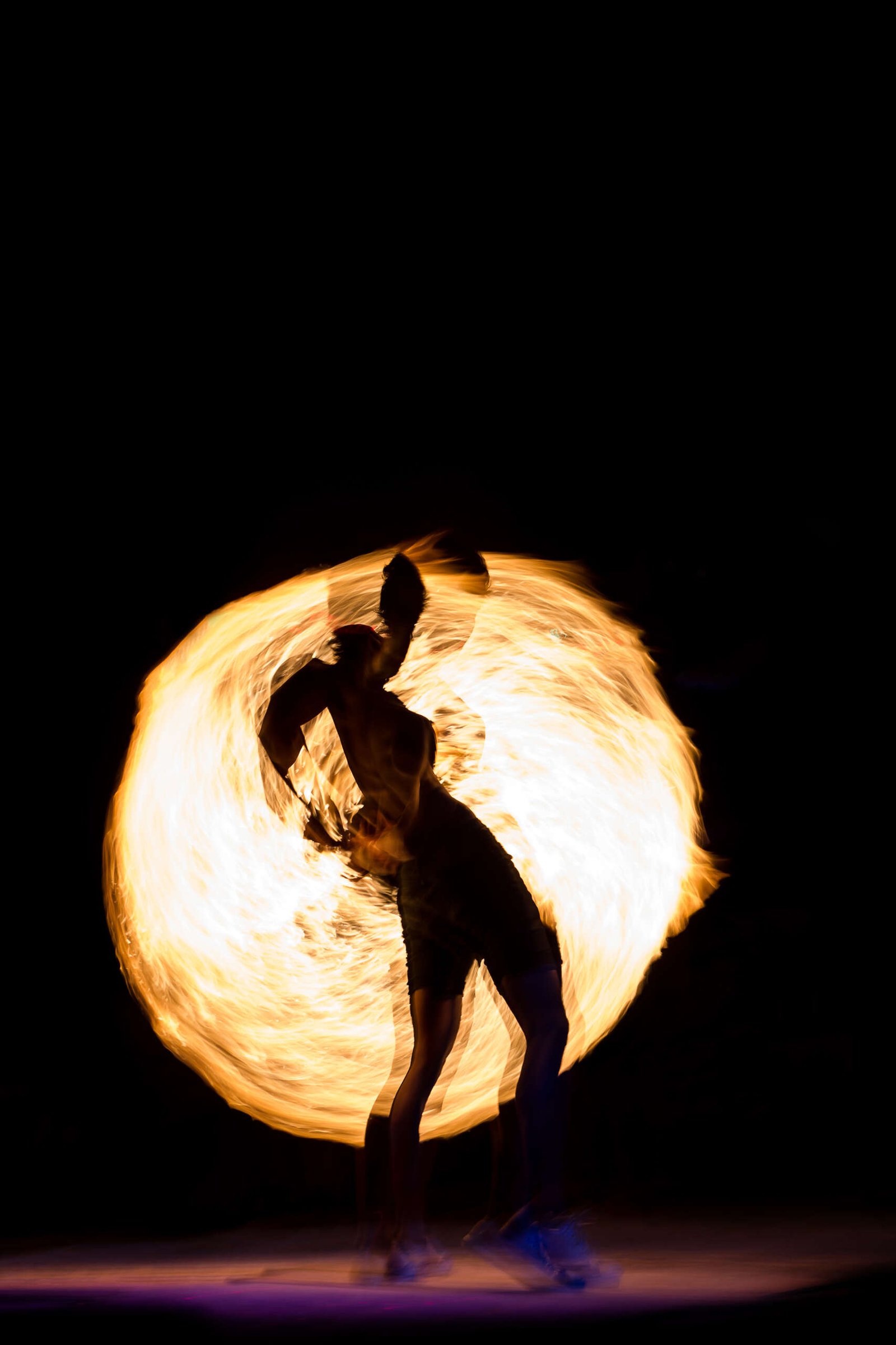 Fire Show at night on Phi Phi Island,